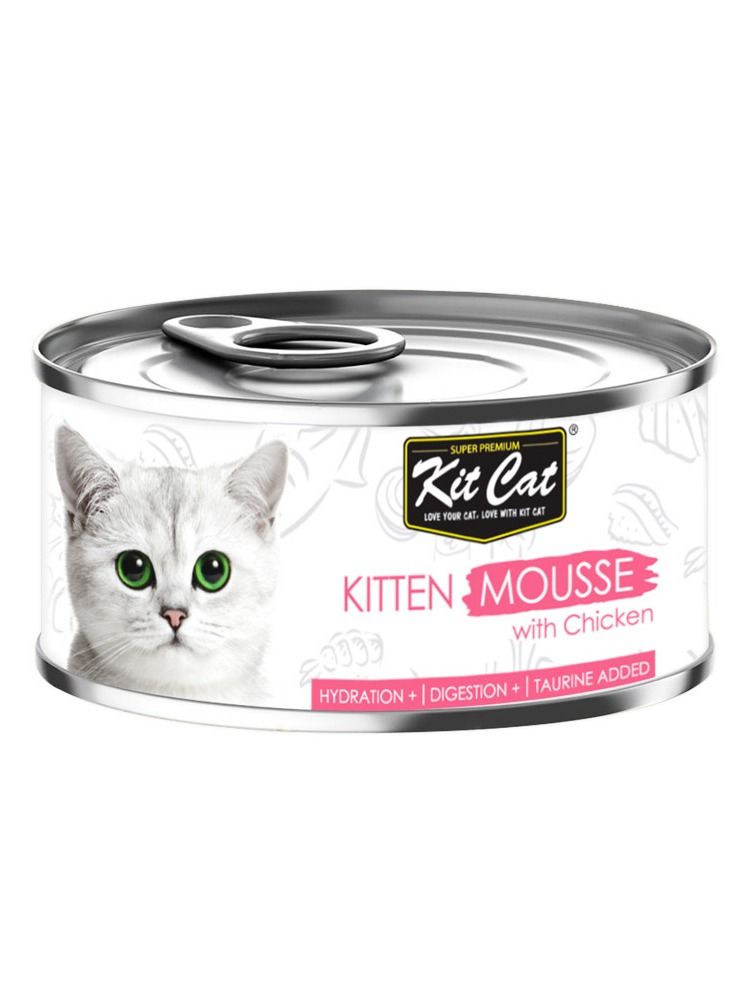 Kit Cat 24PC Kit Cat Kitten Mousse with Chicken 80g - Image 2