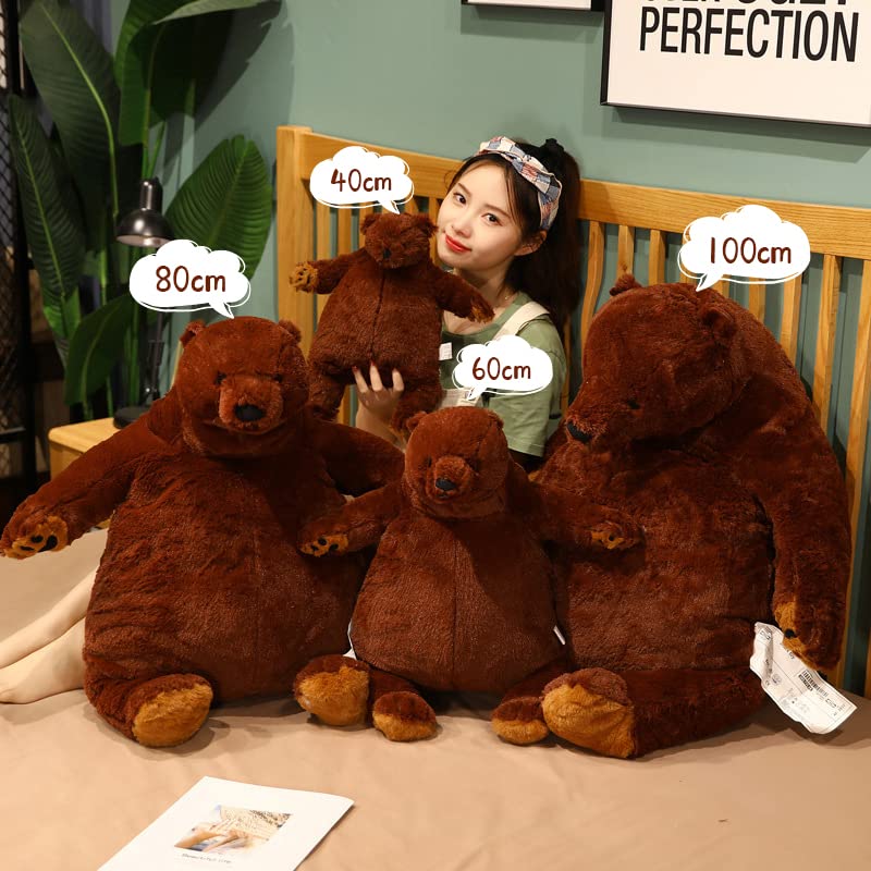 SNOWOLF Djungelskog Bear Giant Simulation Bear Toy Stuffed Animal Plush Doll Huge Cuddly Brown Teddy Bear for Home Decoration Valentine's Birthday Gift, 23.6 in/60 cm - Image 5