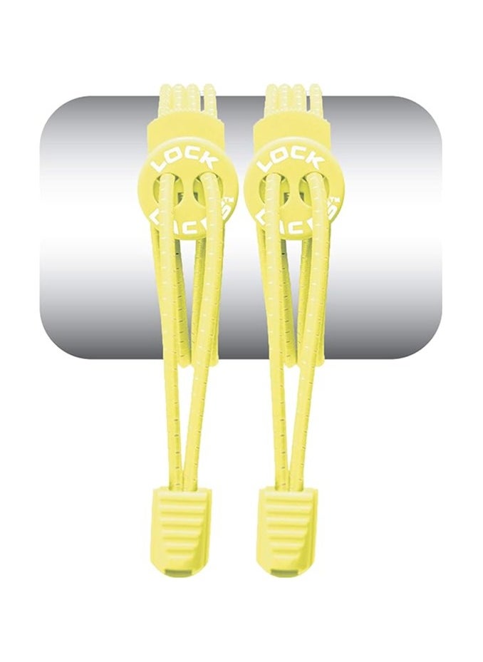 LOCK LACES Lock Laces - Elastic No Tie Shoelaces, One Size Fits All, for Kids and Adults, Elastic No Tie Shoe Laces yellow 