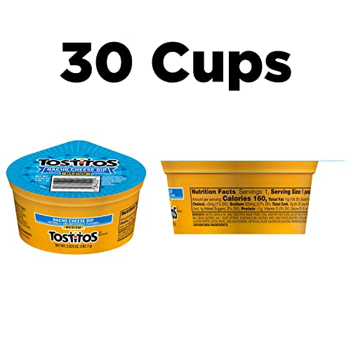 Tostitos Dips, Queso To Go Nacho Cheese Dip, Medium, 3.625 oz Cups (30 Pack) - Image 2