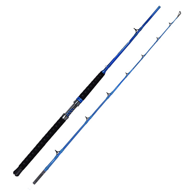 Fiblink Catfish Fishing Rod 1 Piece/2 Piece Catfishing Fishing Pole Portable Travel Heavy Cat Catfish Casting Rod (6'/6'6"/7'/8'/9') (A:8' - 2Pcs - Blue) - Image 2