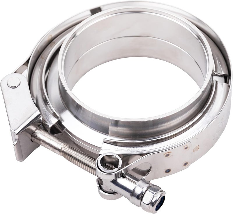 TEXALAN V-Band Clamp with Flanges Stainless Steel 304 Quick Release Kit for 3" Exhaust Pipes - Image 1