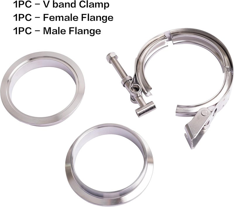 TEXALAN V-Band Clamp with Flanges Stainless Steel 304 Quick Release Kit for 3" Exhaust Pipes - Image 3