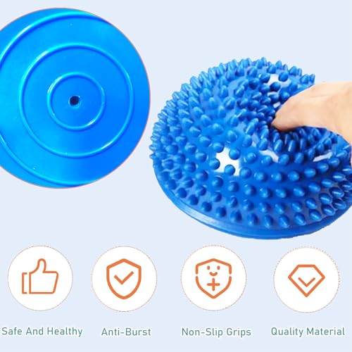 XCZGSW 2PCS Hedgehog Balance Pods, Pimples Pilates Ball, Half Spiky Fitness Domes for Kids Adults Sports, Foot Massage, Stability Training, Muscle Balancing Therapy, Motor Skills Yoga Gymnastics Exercise - Image 3