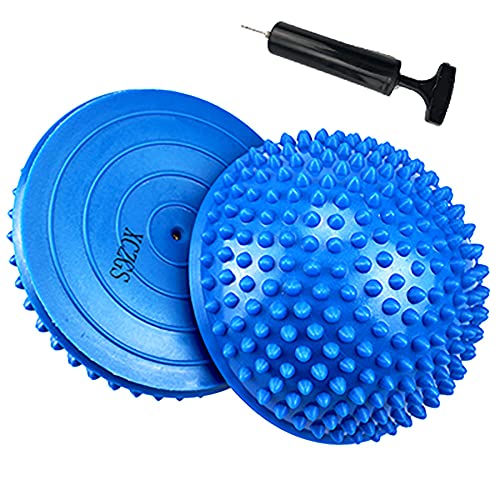 XCZGSW 2PCS Hedgehog Balance Pods, Pimples Pilates Ball, Half Spiky Fitness Domes for Kids Adults Sports, Foot Massage, Stability Training, Muscle Balancing Therapy, Motor Skills Yoga Gymnastics Exercise - Image 1