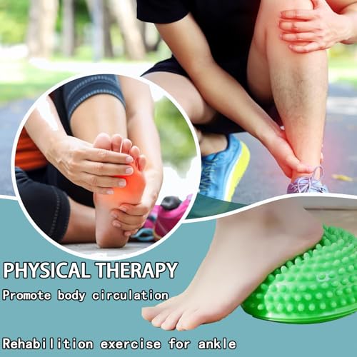 XCZGSW 2PCS Hedgehog Balance Pods, Pimples Pilates Ball, Half Spiky Fitness Domes for Kids Adults Sports, Foot Massage, Stability Training, Muscle Balancing Therapy, Motor Skills Yoga Gymnastics Exercise - Image 5