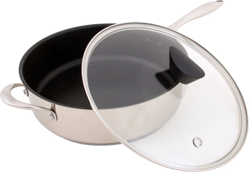 Ozeri Sauce Pan and Lid with a 100 PFOA and APEOFree NonStick Coating developed in the USA 5 L 53 Quart Stainless Steel