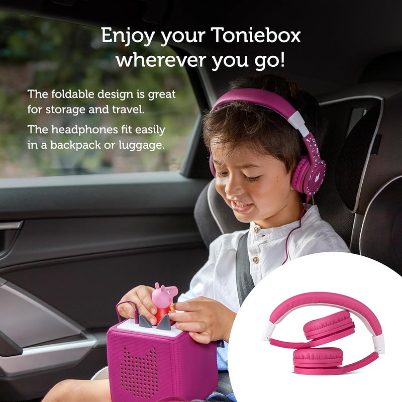 Tonies Foldable Wired Headphones for Kids  Comfortably Designed to fit OnEar  Works with Toniebox and All 35mm Devices  Pink - Image 5
