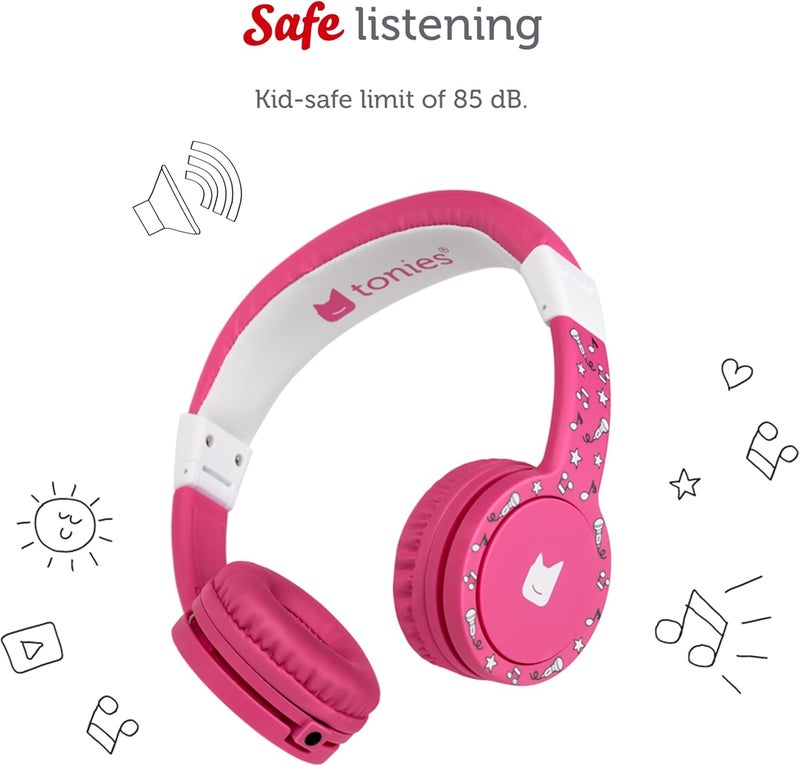 Tonies Foldable Wired Headphones for Kids  Comfortably Designed to fit OnEar  Works with Toniebox and All 35mm Devices  Pink - Image 3