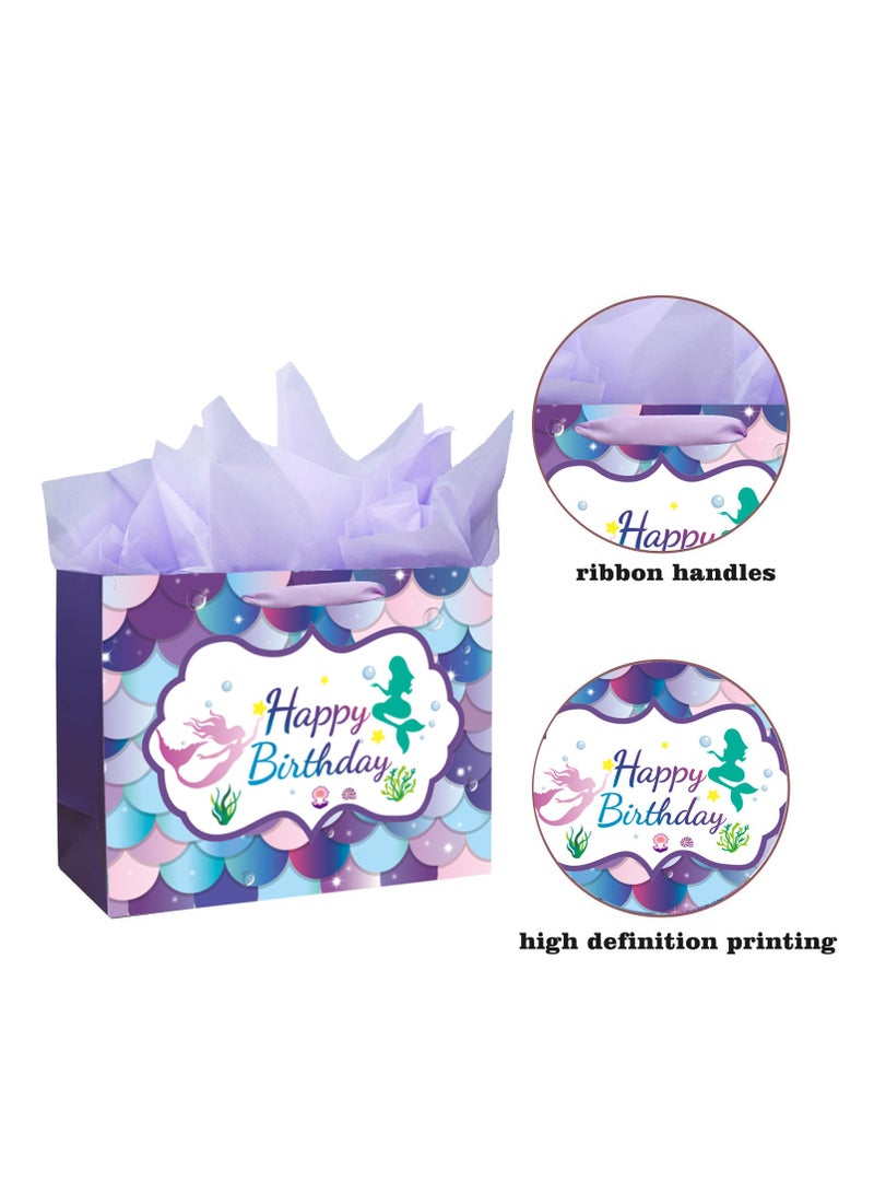 Reusable Paper Gift Bags Set, 1 Greeting Cards, 5 Tissues Paper, for Birthdays, Weddings, Valentine's Day, Party, Mother's Day - Image 4