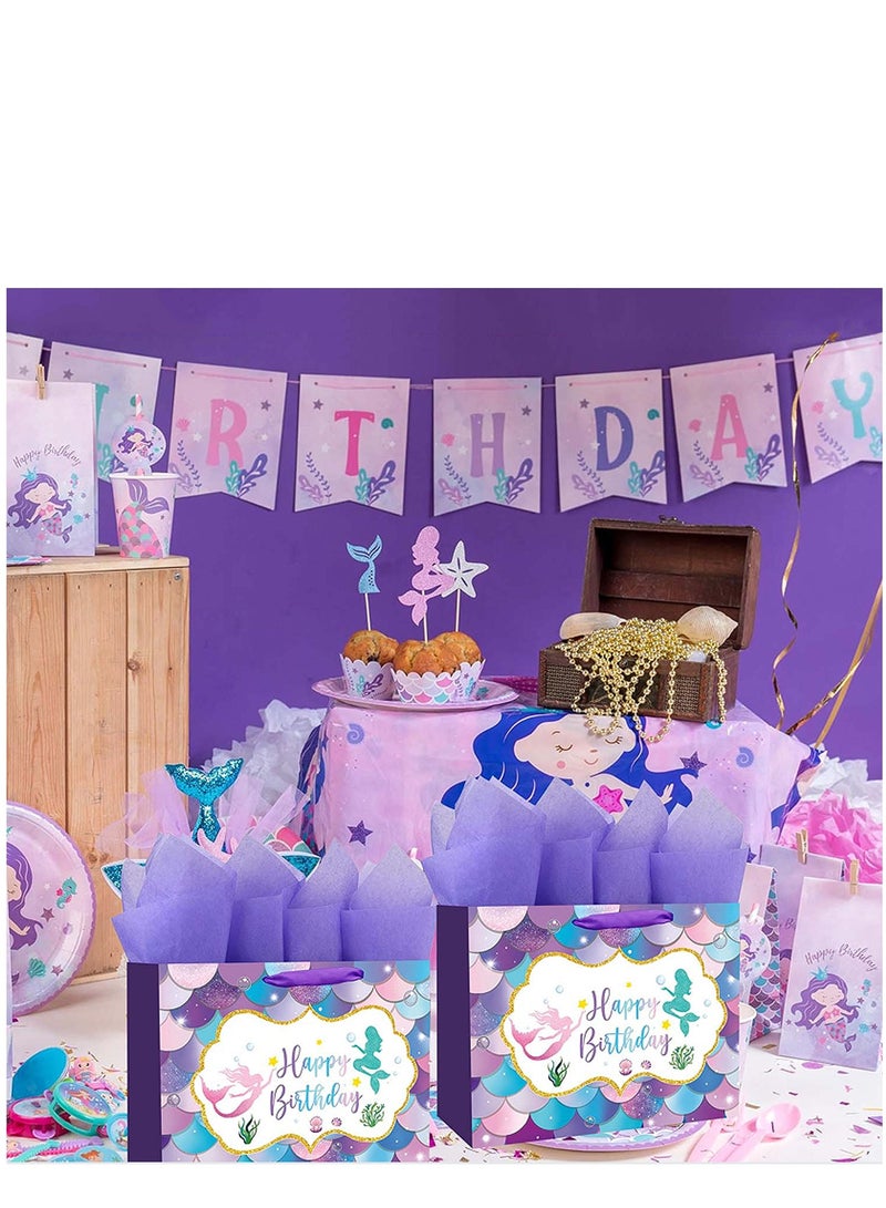 Reusable Paper Gift Bags Set, 1 Greeting Cards, 5 Tissues Paper, for Birthdays, Weddings, Valentine's Day, Party, Mother's Day - Image 5