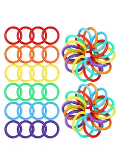 SYOSI 144 Pieces Plastic Loose Leaf Rings Multi Color Binder Book Flexible for Cards Document Stack and Swatches Organization School Home Office Use 6 Colors  - Image 1