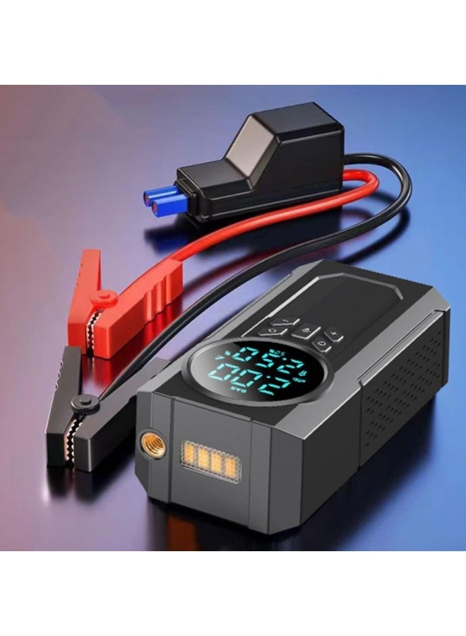 MUNTAQI Multifunctional Car Jump Starter 4-in-1 – 12V Portable Automotive Emergency Power Supply with Tire Air Compressor, Mobile Power Bank, LED Flashlight & On-Board Charging Cable for Car, SUV, Truck, Motorcycle High Quality - Image 1