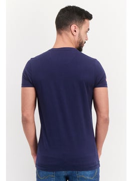 Canadian Peak Men V Neck Short Sleeves Embroidered T-Shirts, Navy Combo  - Image 2