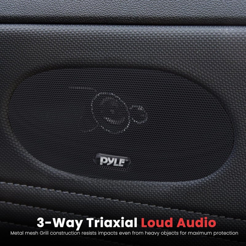 Pyle 3-Way Universal Car Stereo Speakers - 300W 4" x 10" Triaxial Loud Pro Audio Car Speaker Universal OEM Quick Replacement Component Speaker Vehicle Door/Side Panel Mount Compatible, PL410BK (Pair) - Image 3