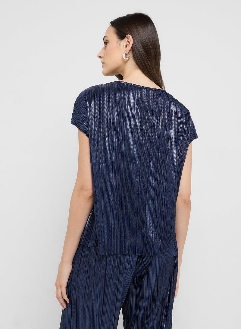 VERO MODA Plisse Detail Boxy Fit Top - Image 2