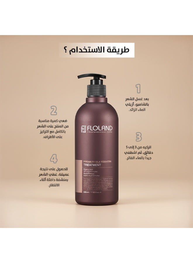 Floland Premium Silk Keratin Treatment 530ml | Salon-Grade Smoothing | Repairs & Softens Damaged Hair | Korean Product - Image 2