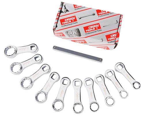 DISEN 10Piece Metric Torque Wrench Adapter Set 1019mm Chrome Vanadium Steel 38inch Square Drive Torque Adapter Extension Rod Repair Tool Color Box Packaging - Image 1