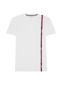 TOMMY HILFIGER Men's Crew Neck Logo T-Shirt - Cotton, White  - Image 1