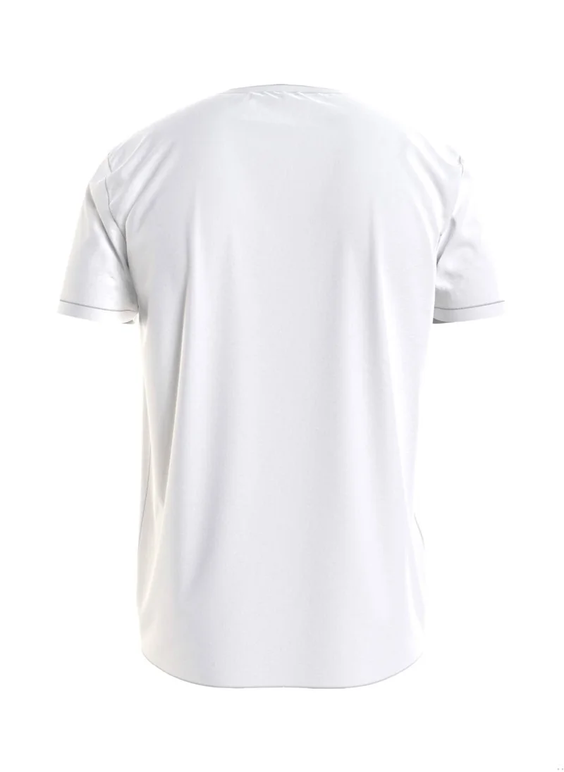 TOMMY HILFIGER Men's Crew Neck Logo T-Shirt - Cotton, White