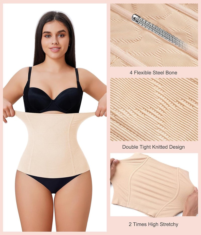 HSR Women's Waist Trainer Tummy Control Waist Cincher Slim Body Shaper (Fits Waist : 30 to 39 Inch) Skin - Image 4