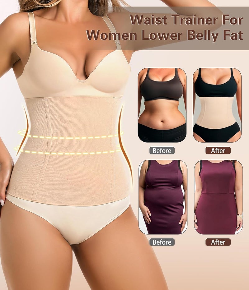 HSR Women's Waist Trainer Tummy Control Waist Cincher Slim Body Shaper (Fits Waist : 30 to 39 Inch) Skin - Image 5