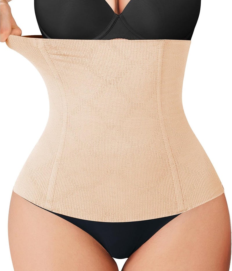 HSR Women's Waist Trainer Tummy Control Waist Cincher Slim Body Shaper (Fits Waist : 30 to 39 Inch) Skin - Image 1