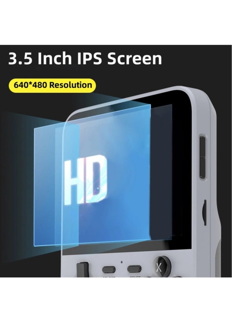 D007 Handheld Game Console with Linux System, Dual 3D Joystick System, Retro Games Console with 10000+ Classic Games, Handheld Emulator Console， Built-in 128G Memory Card (Grey)