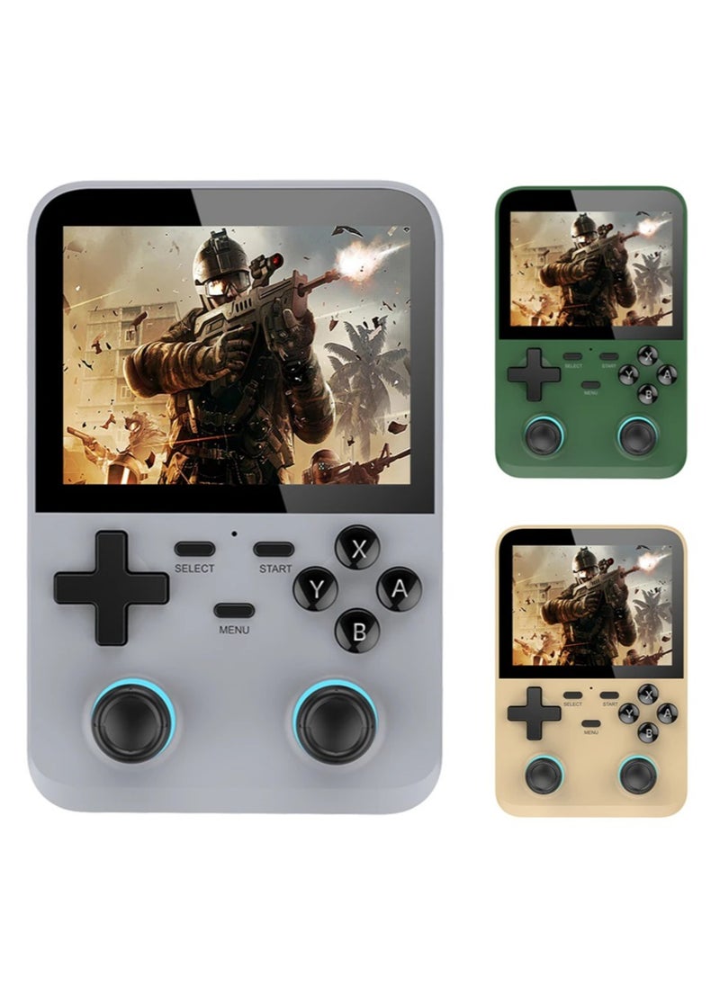 D007 Handheld Game Console with Linux System, Dual 3D Joystick System, Retro Games Console with 10000+ Classic Games, Handheld Emulator Console， Built-in 128G Memory Card (Grey)