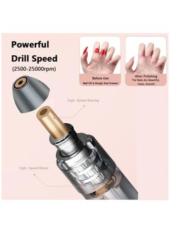 Ru syanl Electric Nail Drill Kit 23000 RPM USB Adjustable Speed Professional Portable Manicure Pedicure E-File Kit for Salon or Home Use  - Image 4