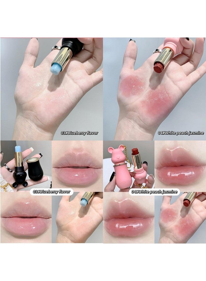 Gege Bear Sweetheart Bear Lip Balm | Brown Nude to Baby Pink | Cute Bear-Shaped Lipstick with Keychain | Glossy & Moisturizing Lip Balm for Daily Use | Cute 6 Combo Set for Women (04#White Peach Jasmine, 3.5g) - Image 4