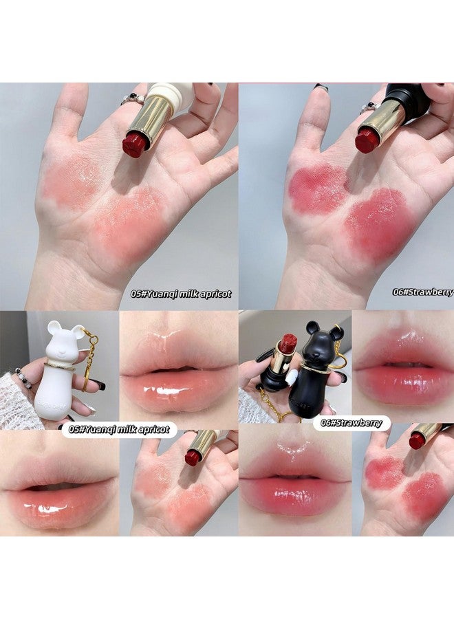 Gege Bear Sweetheart Bear Lip Balm | Brown Nude to Baby Pink | Cute Bear-Shaped Lipstick with Keychain | Glossy & Moisturizing Lip Balm for Daily Use | Cute 6 Combo Set for Women (04#White Peach Jasmine, 3.5g) - Image 5