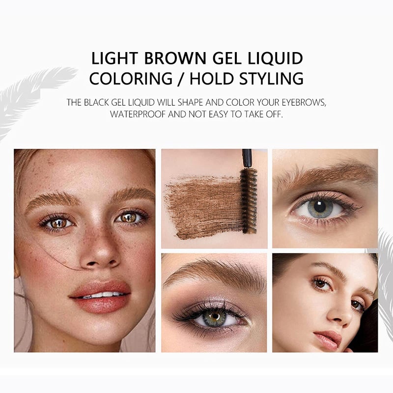 DAGEDA Clear Eyebrow Setting Gel, Brow Fix Gel, Waterproof And Sweat-Proof Eyebrow Repair Liquid Brows Styling Beauty Salon Home Use Makeup, 1.81oz (Clear and Light Brown) - Image 5