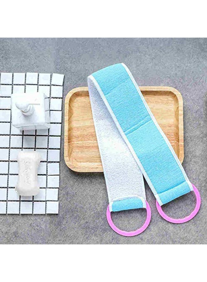 Long Double Sided Bath Loofah Exfoliating Body Scrubber – Handy Hand Grip for Easy Use and Full Body Access in Shower – Perfect for Easy and Comfortable Exfoliating Skin Cleaning (Multicolor) - Image 2
