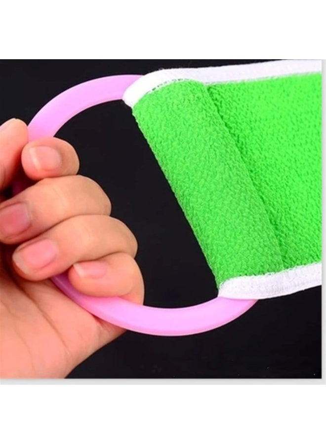 Long Double Sided Bath Loofah Exfoliating Body Scrubber – Handy Hand Grip for Easy Use and Full Body Access in Shower – Perfect for Easy and Comfortable Exfoliating Skin Cleaning (Multicolor) - Image 5