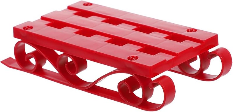 Miniature Christmas Sleigh Figurine Red Santa Sled Model For Desktop Holiday Decoration - Image 1