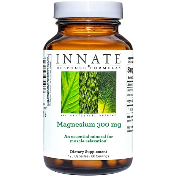 INNATE Response Formulas Magnesium 300 mg - Mineral Supplement for Muscle Relaxation - Vegetarian and Gluten-Free - 120 Capsules (60 Servings) - Image 1