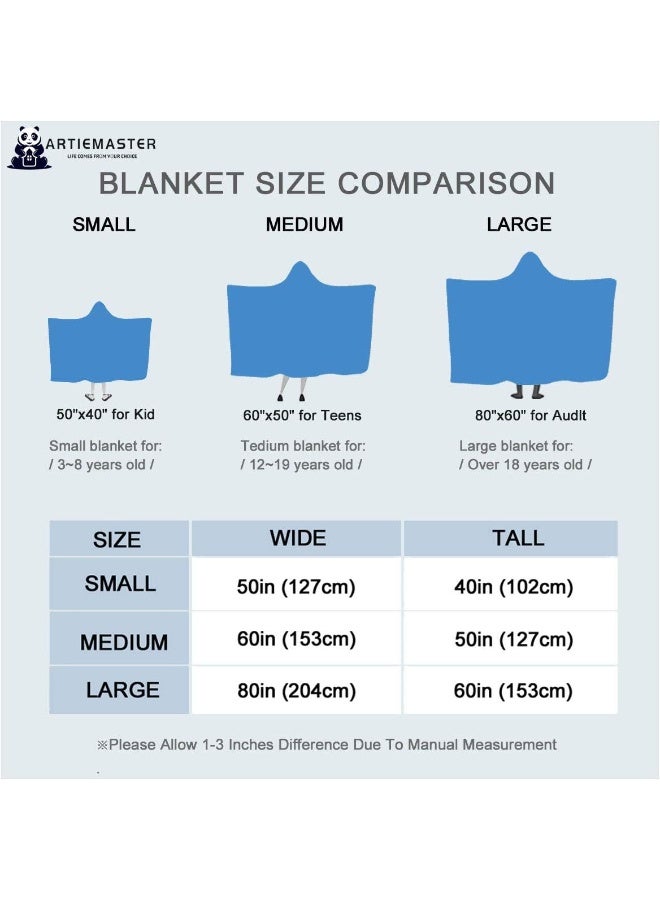 ARTIEMASTER بطانية أكسوتل ذات غطاء رأس من الفلانيل الناعم والخفيف الوزن مناسبة للاستخدام في السرير وغرفة المعيشة والسفر 80 بوصة × 60 بوصة - Image 4