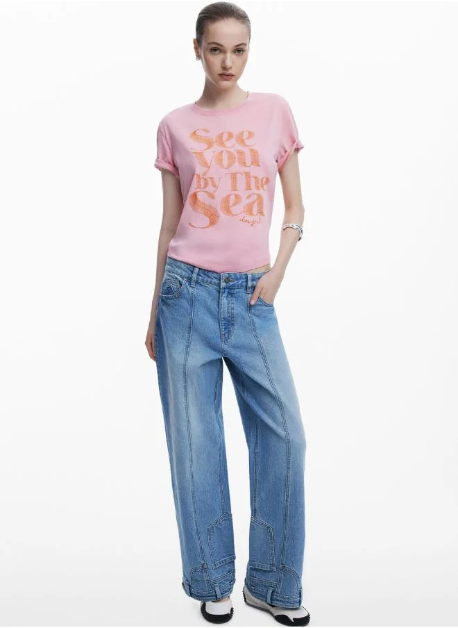 ديسيجوال تي شيرت PINK MESSAGE