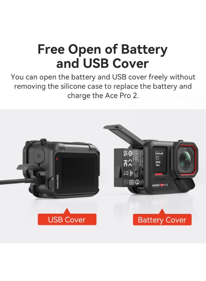 aMagisn Silicone Protective Case for Insta360 AcePro2 – Full Lens & Body Coverage, Quick-Mount Compatible, Precise Cutouts, Soft & Flexible Action Camera Frame - Image 5