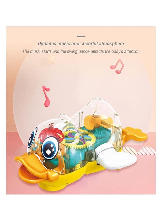 EUPHORIA Steps 3D Gear Colorful Lights Transparent Duck Toy with Musical Sound Toy for Kids Activity Toys Best Gift Option for Boys and Girls - Image 2