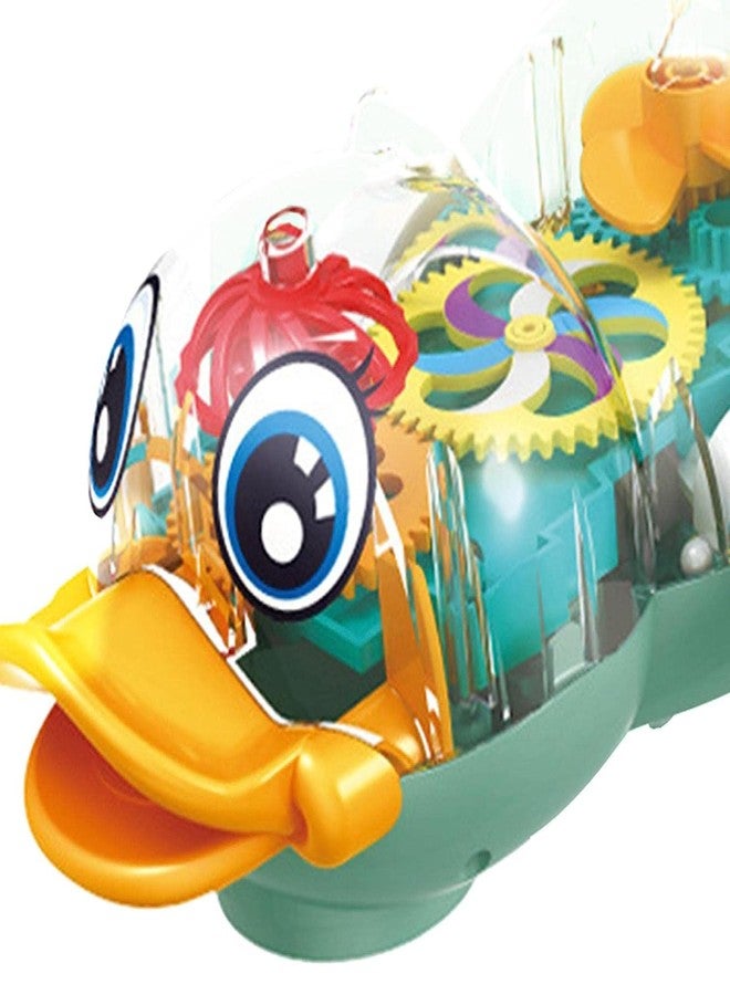 EUPHORIA Steps 3D Gear Colorful Lights Transparent Duck Toy with Musical Sound Toy for Kids Activity Toys Best Gift Option for Boys and Girls - Image 3