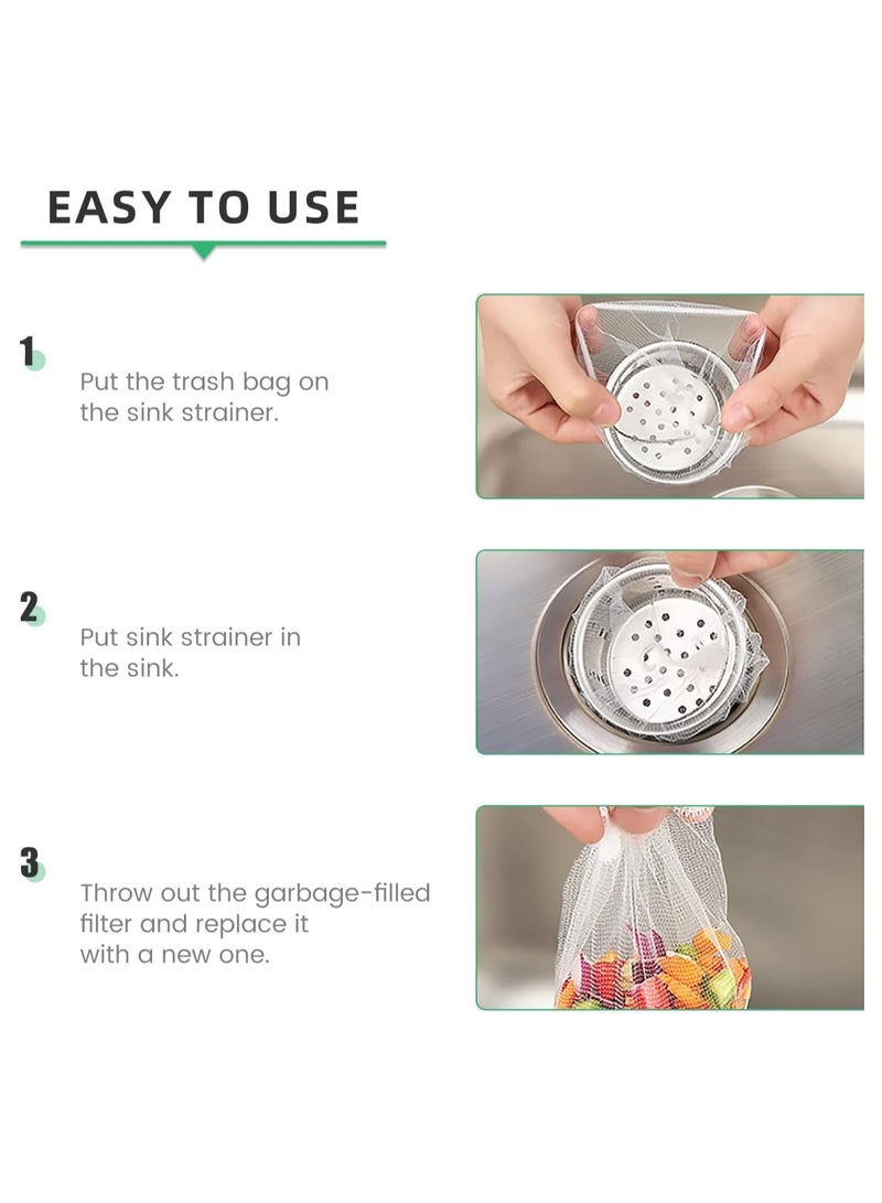 600 Pcs Kitchen Sink Strainer Bags Disposable Sink Garbage Bags Eco-Friendly Sink Filter Net Suitable for Kitchen and Bathroom Sink Drainage for Collecting Kitchen Food Waste Leftover Garbage - Image 3