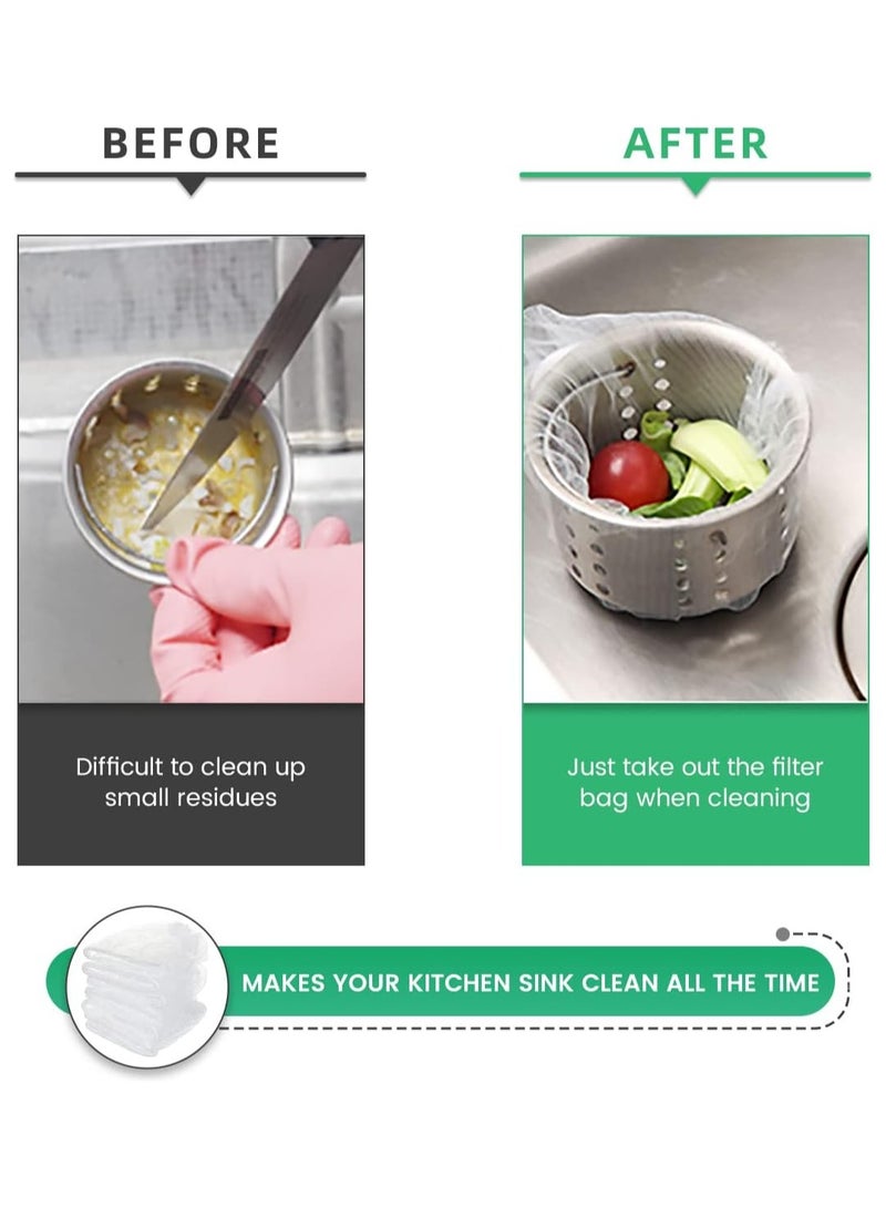 600 Pcs Kitchen Sink Strainer Bags Disposable Sink Garbage Bags Eco-Friendly Sink Filter Net Suitable for Kitchen and Bathroom Sink Drainage for Collecting Kitchen Food Waste Leftover Garbage - Image 4