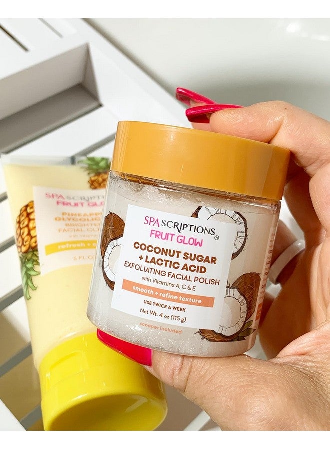 سباسكريبشنز سكر جوز الهند المتوهج بالفواكه + ملمع مقشر للوجه بحمض اللاكتيك مع فيتامينات AC وE، 118 مل - Image 2