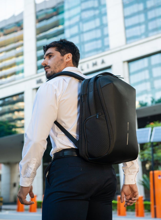 XD DESIGN Bizz Backpack | Laptop Travel Bag, LightWeight, Expandable Main Compartment, Organizational Pockets, Water Repellant, Water Bottle Pocket, RPET,for Daily Commute - Black - Image 4