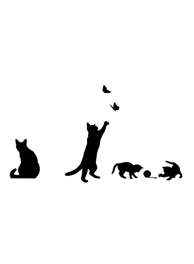 Cute Little Cat Pattern Waterproof Removable Wall Sticker Multicolour 42 x 36centimeter - Image 1