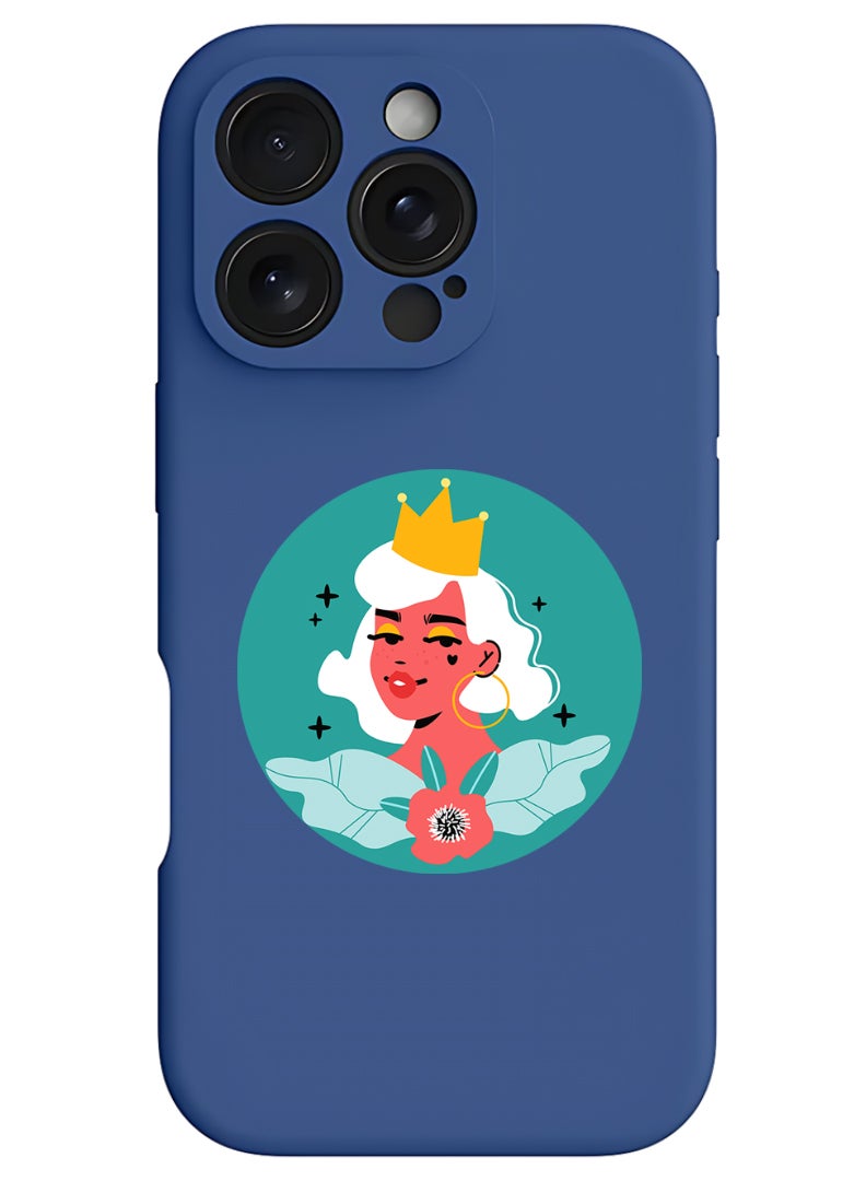 Theodor iPhone 16 Pro Max Blue Protective Slim Fit Case Liquid Silicone Cover with Full Body Protection Anti-Scratch Shockproof Case For iPhone - Women - Image 1