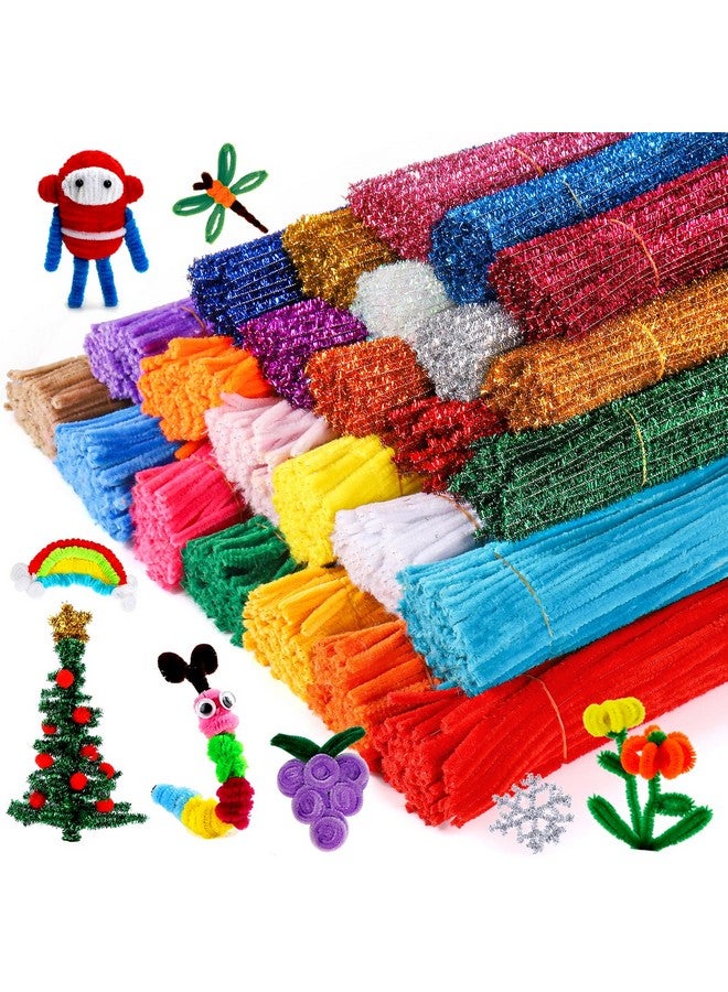 كايدو منظفات أنابيب كايدو 2500 قطعة، 25 لونًا، لوازم حرفية متنوعة، شرائط لامعة من الشنيل، منظفات أنابيب لامعة، مجموعة كبيرة للأطفال، مشروع إبداعي، ديكور فني، 6 مم × 12 بوصة - Image 1