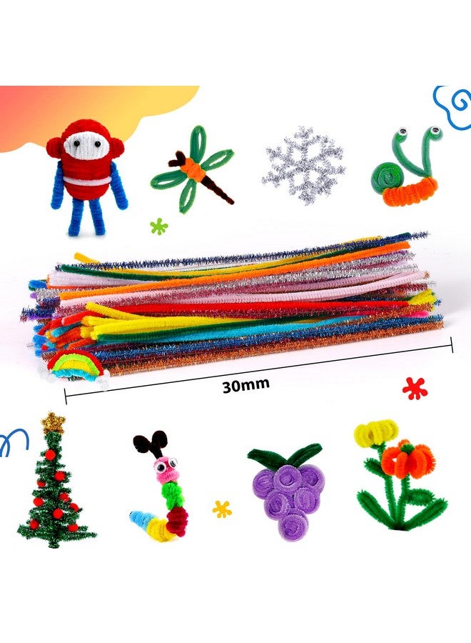 كايدو منظفات أنابيب كايدو 2500 قطعة، 25 لونًا، لوازم حرفية متنوعة، شرائط لامعة من الشنيل، منظفات أنابيب لامعة، مجموعة كبيرة للأطفال، مشروع إبداعي، ديكور فني، 6 مم × 12 بوصة - Image 4